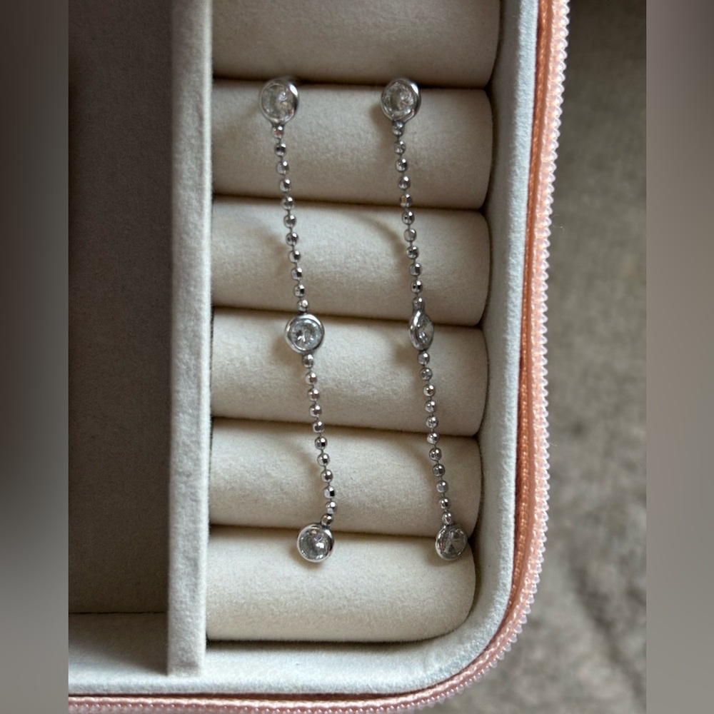 Sterling silver 925  drop earrings with cubic zirconia stones